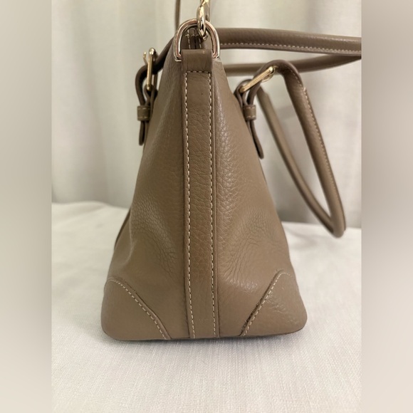 Vintage 80’s Dooney & Bourke SOFT Pebbled Leather Large Satchel Taupe Classic - Picture 3 of 15